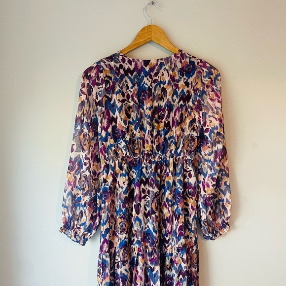 Meet Me In Santorini Ikat Flower Maxi Dress Anthro - Picture 8 of 11